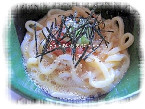 手っ取り早い☆釜玉風明太子うどん